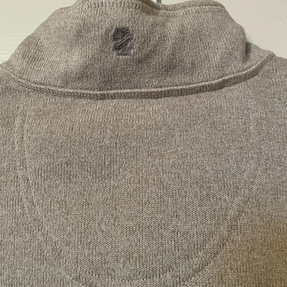 Izod Mens Sweater Size XXL Pullover 1/4 Zip Long Sleeve Beige EUC - Picture 4 of 7